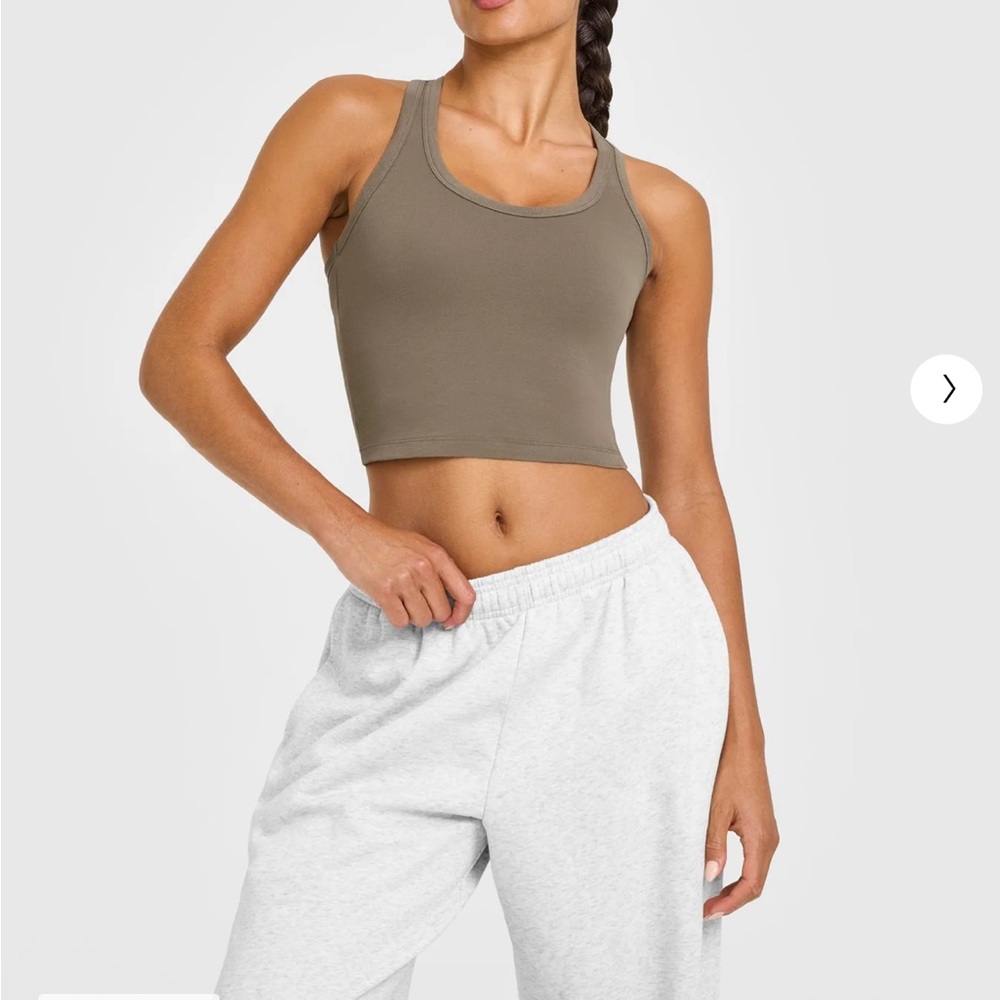 Oner Active moss brown cotton fitted tank